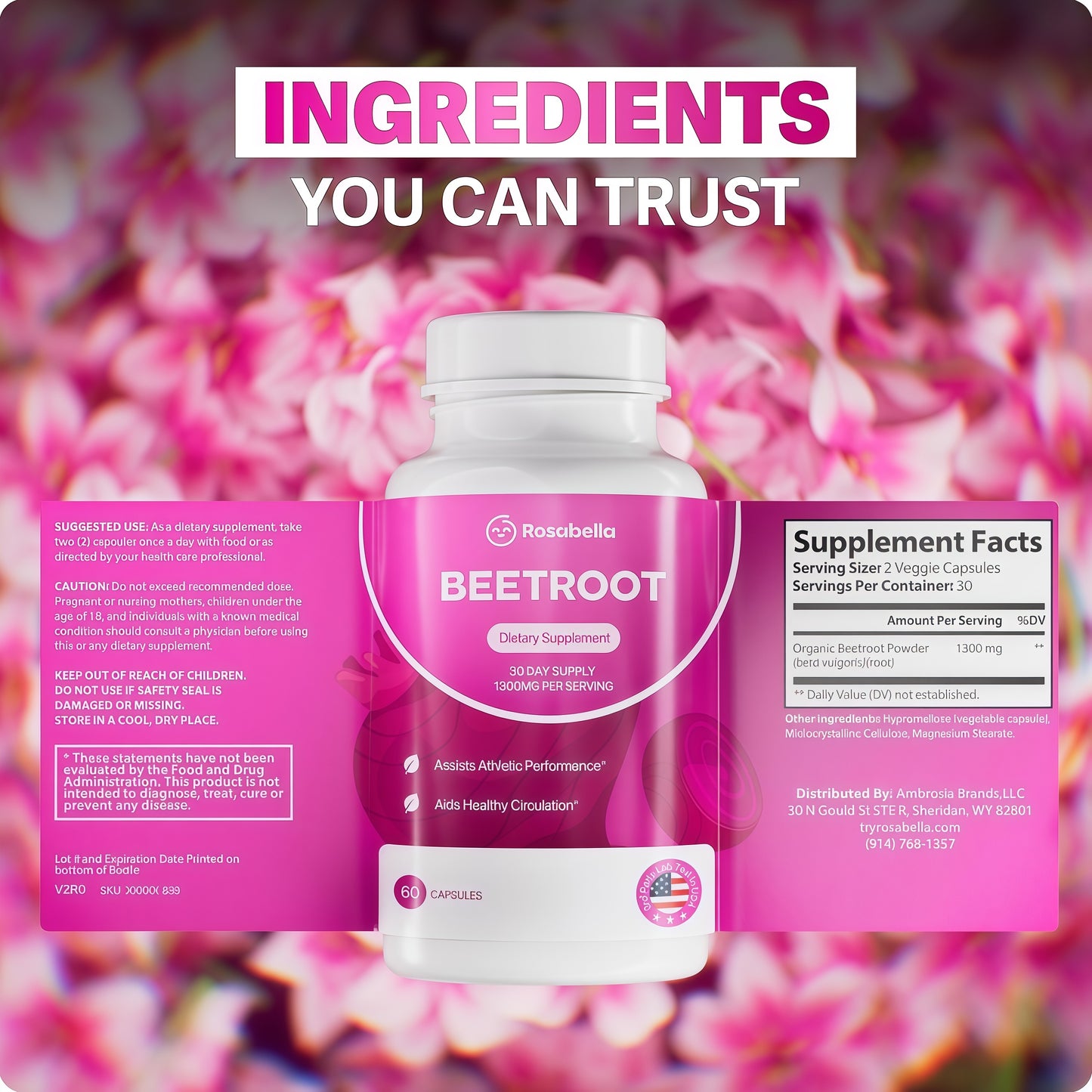 Rosabella Organic Beet Root Capsules